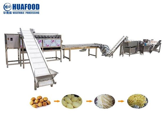 Przemysłowa linia do mycia frytek 500kg / H Linia do mycia ziemniaków Linia do przetwarzania pasków ziemniaków